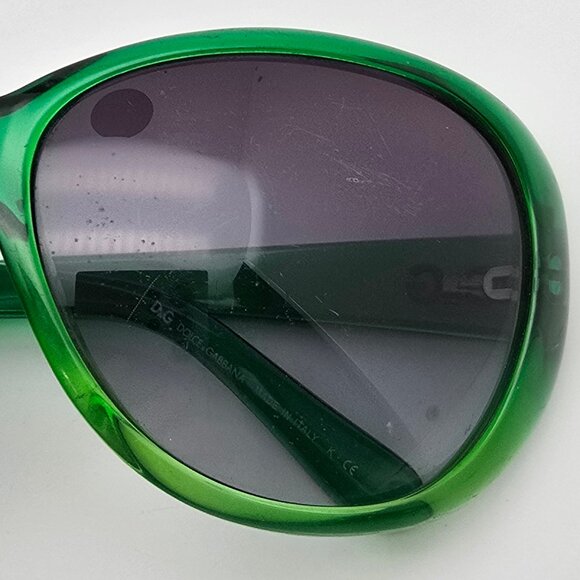 *SOLD* Dolce & Gabbana D&G8081 1782/8G Crystal Green Frame Blue Lens Sunglasses - Picture 11 of 12